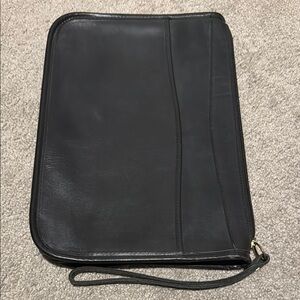 Black/navy Leather Men's Bag folio